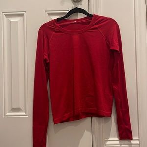 Lululemon Swiftly Tech Race length long sleeve red size 10